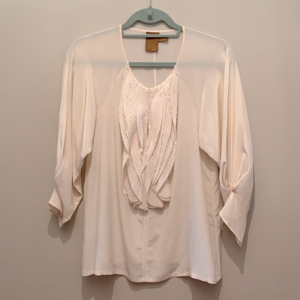 Ali Ro Cream Ruffle Blouse - sz 0